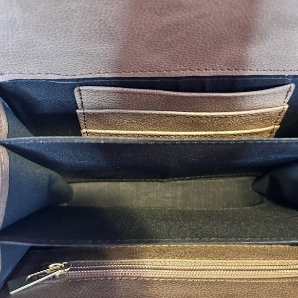 Mini Crossbody wallet Stylish Cow Hide tooled Brown and Tan Women's Bag (b) - Picture 8 of 10